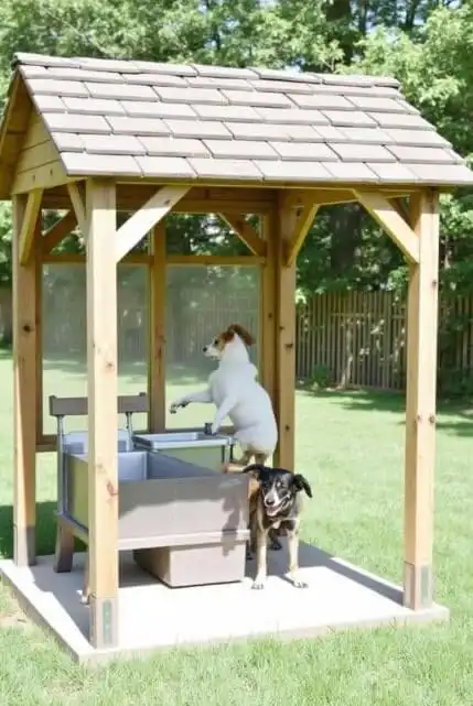 DIY outdoor dog bath station ideas