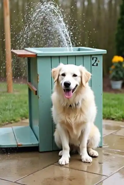 DIY outdoor dog bath station ideas