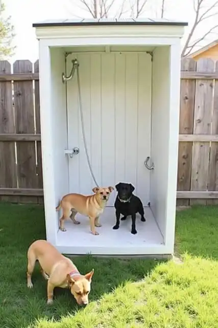 DIY outdoor dog bath station ideas