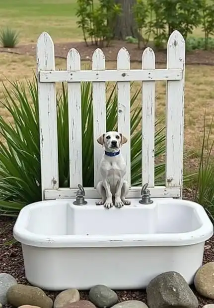 DIY outdoor dog bath station ideas