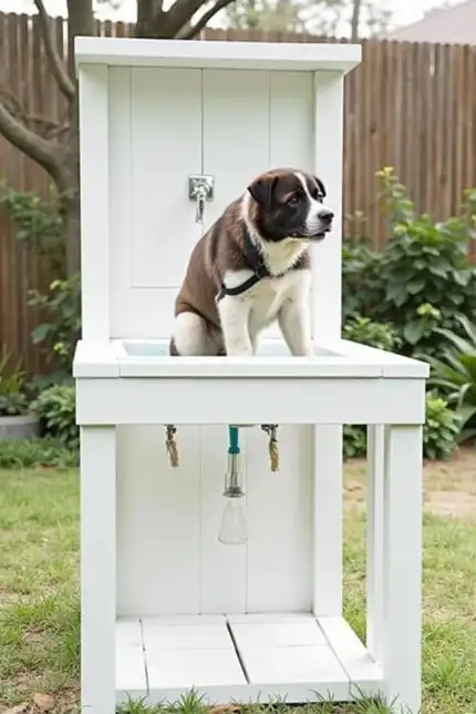 DIY outdoor dog bath station ideas